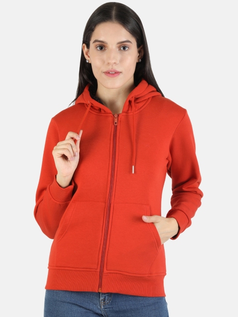 

Monte Carlo Women Red Solid Hooded Sweatshirt