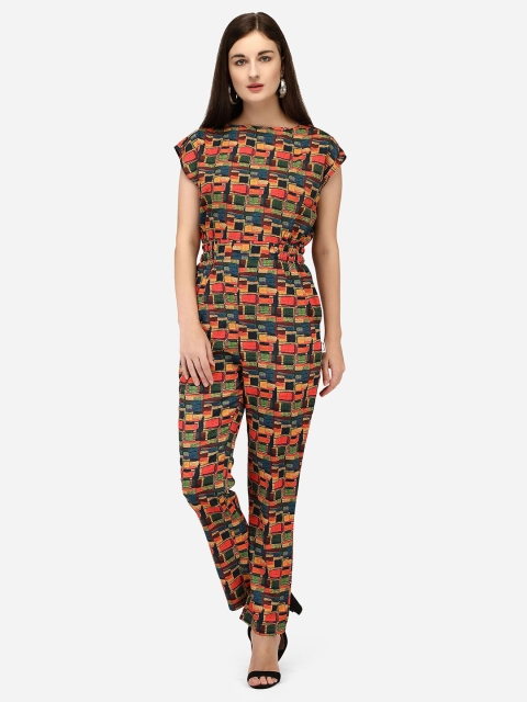 

Yuvraah Red & Blue Printed Basic Jumpsuit