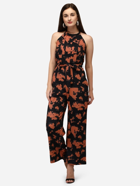 

Yuvraah Brown & Black Halter Neck Printed Basic Jumpsuit