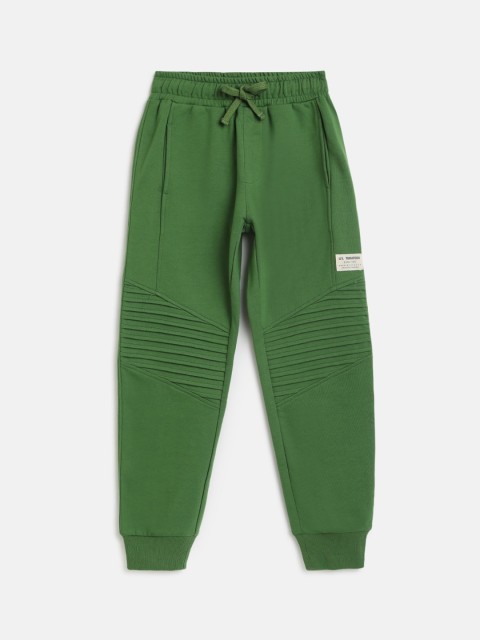 

Lil Tomatoes Boys Green Solid Pure Cotton Joggers