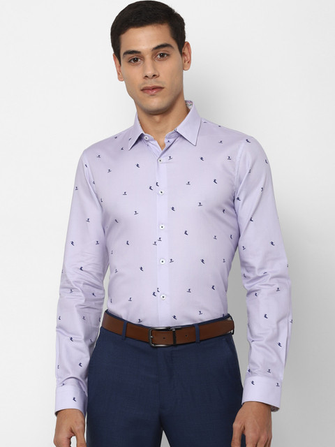 

SIMON CARTER LONDON Men Purple Printed Pure Cotton Casual Shirt