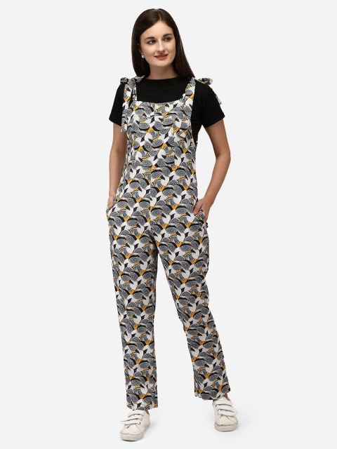 

Yuvraah Women Black & Yellow T-shirt with Dungaree