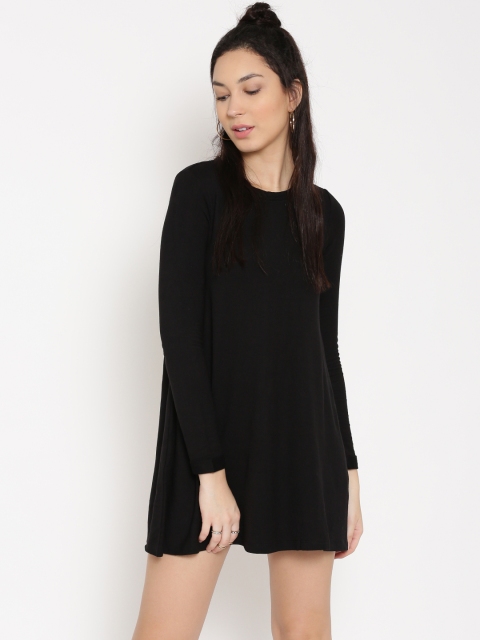 

FOREVER 21 Women Black Solid A-line Dress