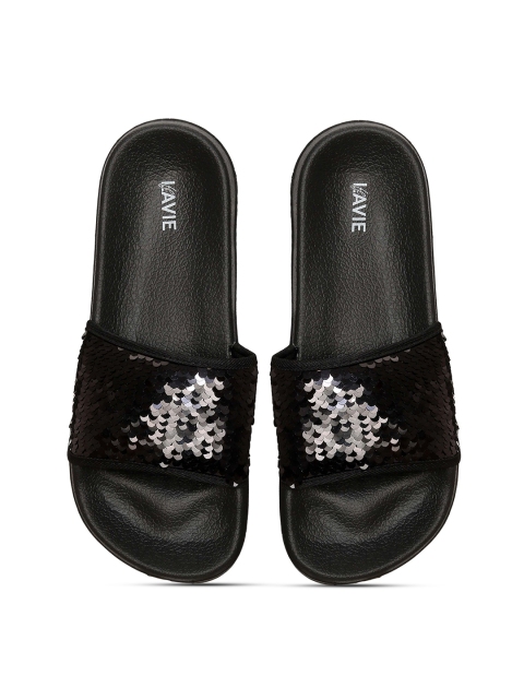 

Lavie Women Black Embellished Sliders