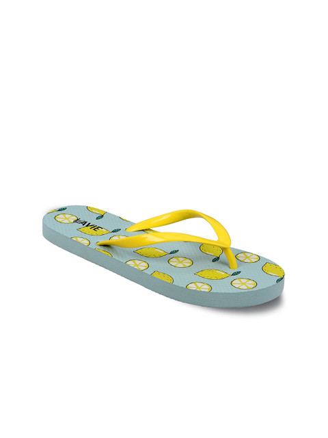 

Lavie Women Yellow & Grey Printed Slip-On