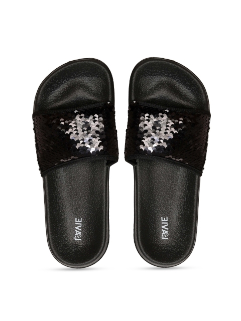 

Lavie Women Black & White Embellished Sliders