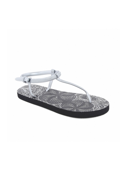 

Lavie Women Black & White Printed Thong Flip-Flops