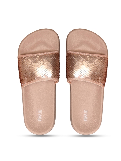 

Lavie Women Rose Gold Embellished Sliders