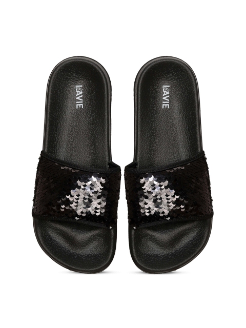 

Lavie Women Black & White Embellished Sliders