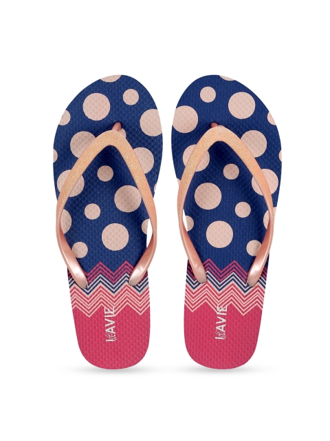 

Lavie Women Navy Blue & Beige Printed Room Slippers