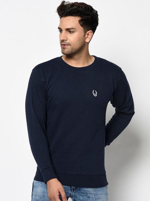 

ELEGANCE Men Navy Blue Solid Sweatshirt
