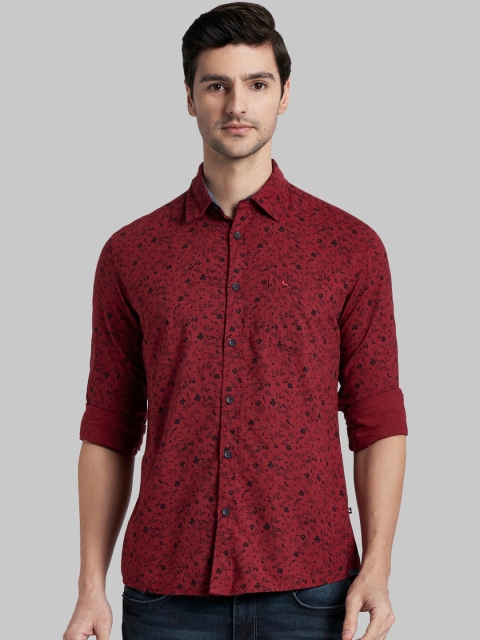 

Parx Men Red Slim Fit Floral Opaque Printed Casual Shirt