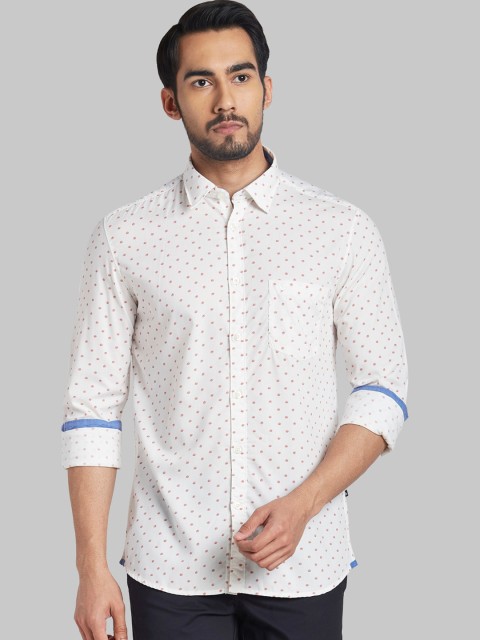 

Parx Men Red Slim Fit Opaque Printed Casual Shirt