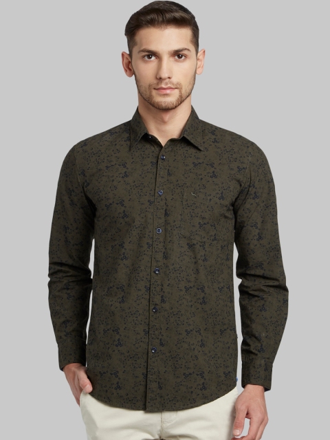 

Parx Men Green Slim Fit Floral Opaque Printed Casual Shirt