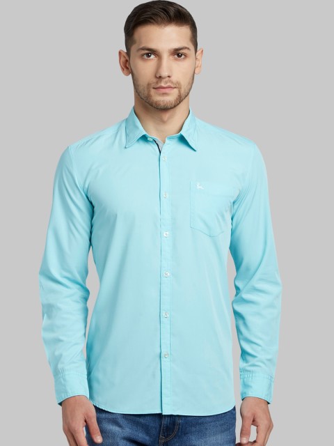 

Parx Men Green Slim Fit Opaque Casual Shirt