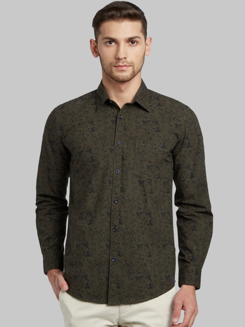 

Parx Men Green Slim Fit Floral Opaque Printed Casual Shirt