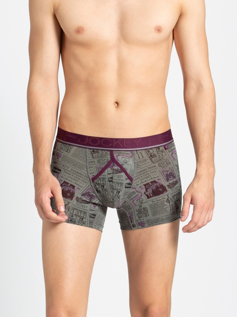 

Jockey Men Grey & Purple Printed Trunk HG06-0105-PURPR