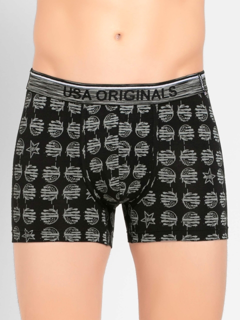 

Jockey Men Black & Grey Printed Trunks US70-0105-JBM04