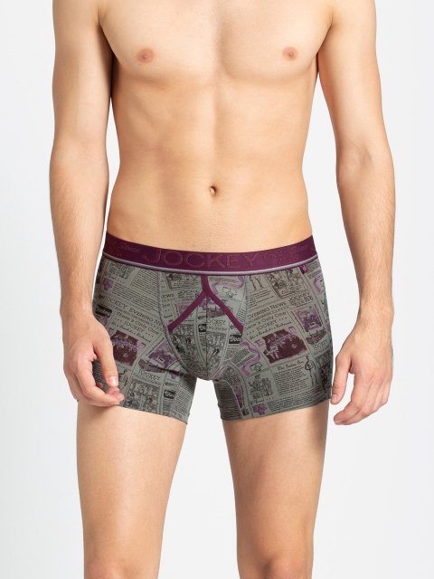 

Jockey Men Grey & Purple Printed Trunks HG06-0105