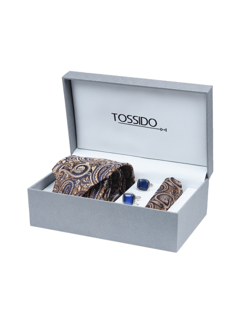 

Tossido Men Brown & Navy Blue Printed Accessory Gift Set