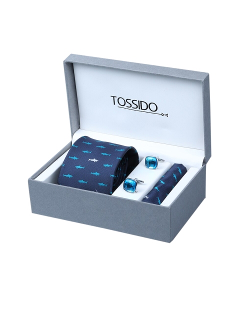 

Tossido Men Printed Accessory Gift Set, Blue