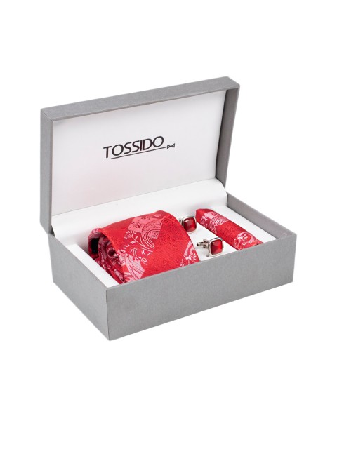 

Tossido Men Red & White Printed Accessory Gift Set