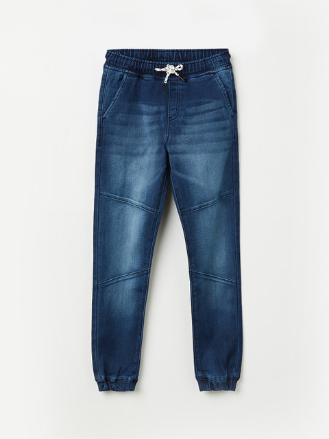 

Fame Forever by Lifestyle Boys Blue Jogger Heavy Fade Acid Wash Cotton Jeans