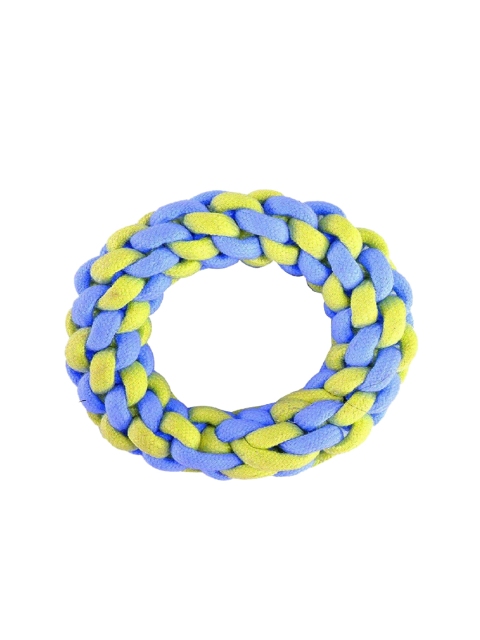 

PETS EMPIRE Blue & Green Knotted Dental Cleaning Non-Toxic Cotton Ring Dog Toy
