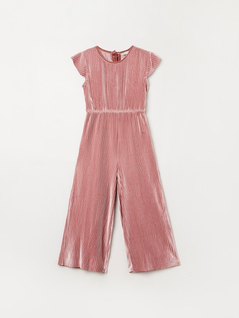 

Bossini Girls Pink Striped Basic Jumpsuit