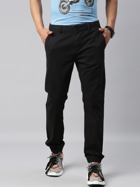 

Breakbounce Men Black Slim Fit Joggers Trousers