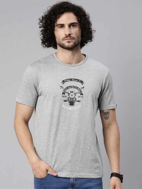 

Breakbounce Men Grey Graphic Printed T-shirt