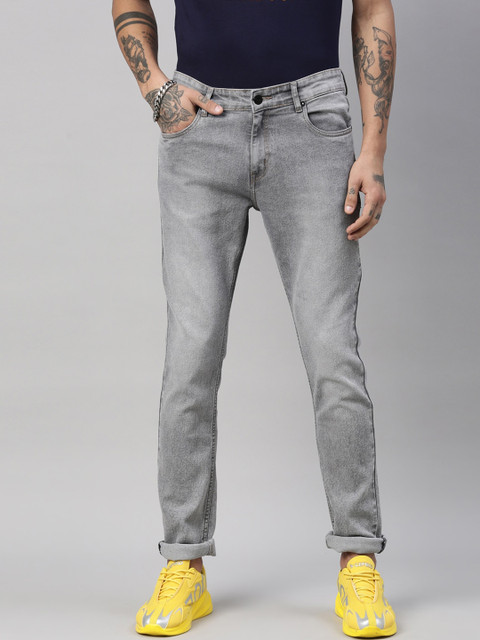 

Breakbounce Men Grey Slim Fit Heavy Fade Stretchable Jeans