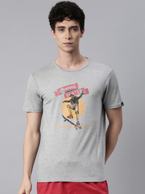 

Breakbounce Men Grey Graphic Printed T-shirt