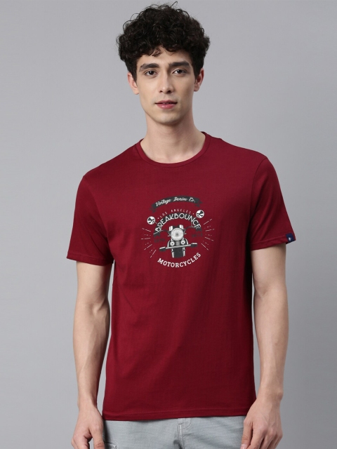 

Breakbounce Men Red Graphic Printed T-shirt