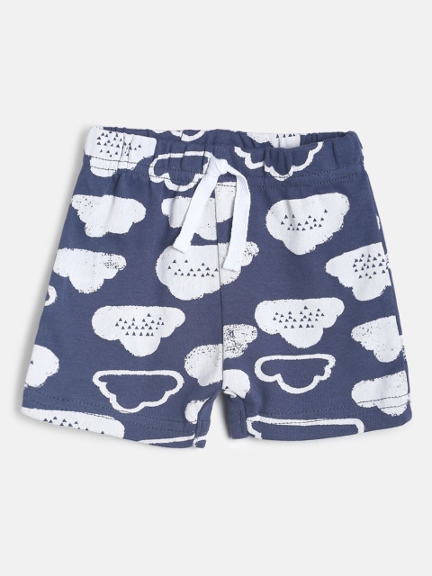 

MINI KLUB Infant Boys Blue Printed Cotton Regular Shorts
