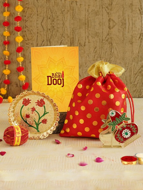 

TIED RIBBONS Red & Yellow Bhai Dooj Gift Set