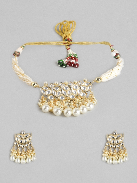 

Melani Borsa White Gold-Plated Brass Kundan Jewellery Set