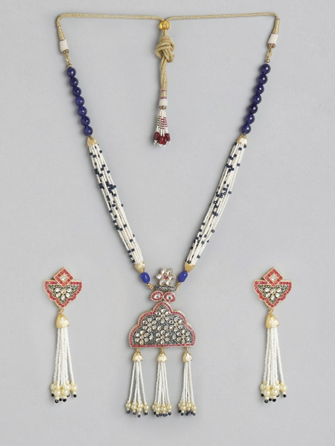 

Melani Borsa Blue Gold-Plated Kundan Studded Ethnic Jewellery Set