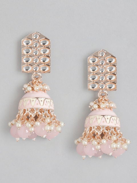 

Melani Borsa Pink Dome Shaped Jhumkas Earrings