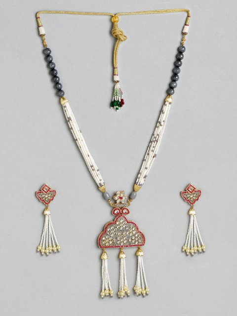 

Melani Borsa Grey Gold-Plated Kundan Studded Ethnic Jewellery Set