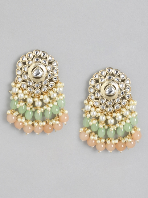 

Melani Borsa Gold-Plated Multicoloured Kundan Classic Drop Earrings, Multi