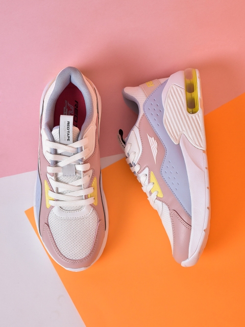 

Red Tape Women White & Pink Mesh Walking Shoes