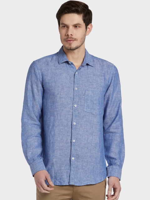 

ColorPlus Men Blue Tailored Fit Opaque Casual Shirt