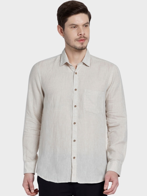 

ColorPlus Men Beige Tailored Fit Opaque Casual Shirt