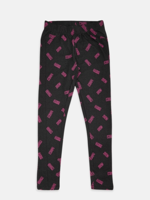 

Pantaloons Junior Girls Black Cotton Printed Jeggings