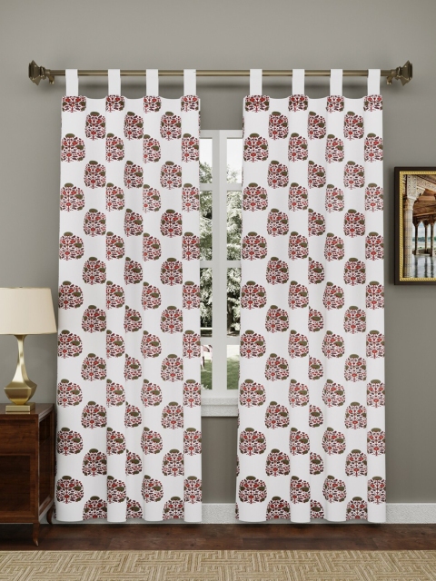 

Gulaab Jaipur Red & Green Ethnic Motifs Long Door Curtain