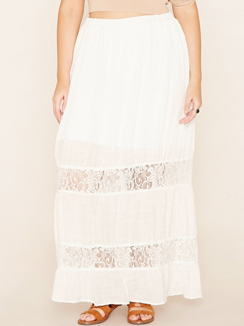 

FOREVER 21 White Flared Skirt
