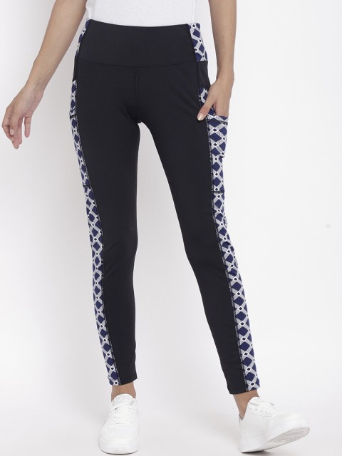 

Chkokko Women Navy Blue Solid Yoga Tights