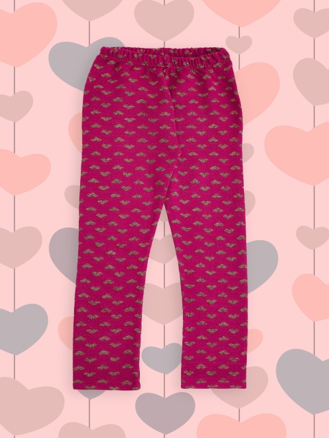 

Pantaloons Junior Girls Pink & Brown Printed Mid rise Acrylic Track Pants