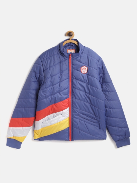 

toothless Boys Blue Padded Jacket with Striped Detail